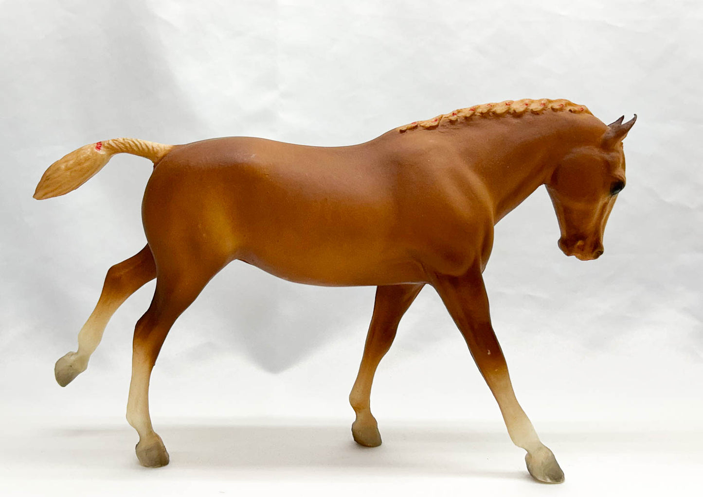 Cantering Welsh Pony, Chestnut w/ Red Bands