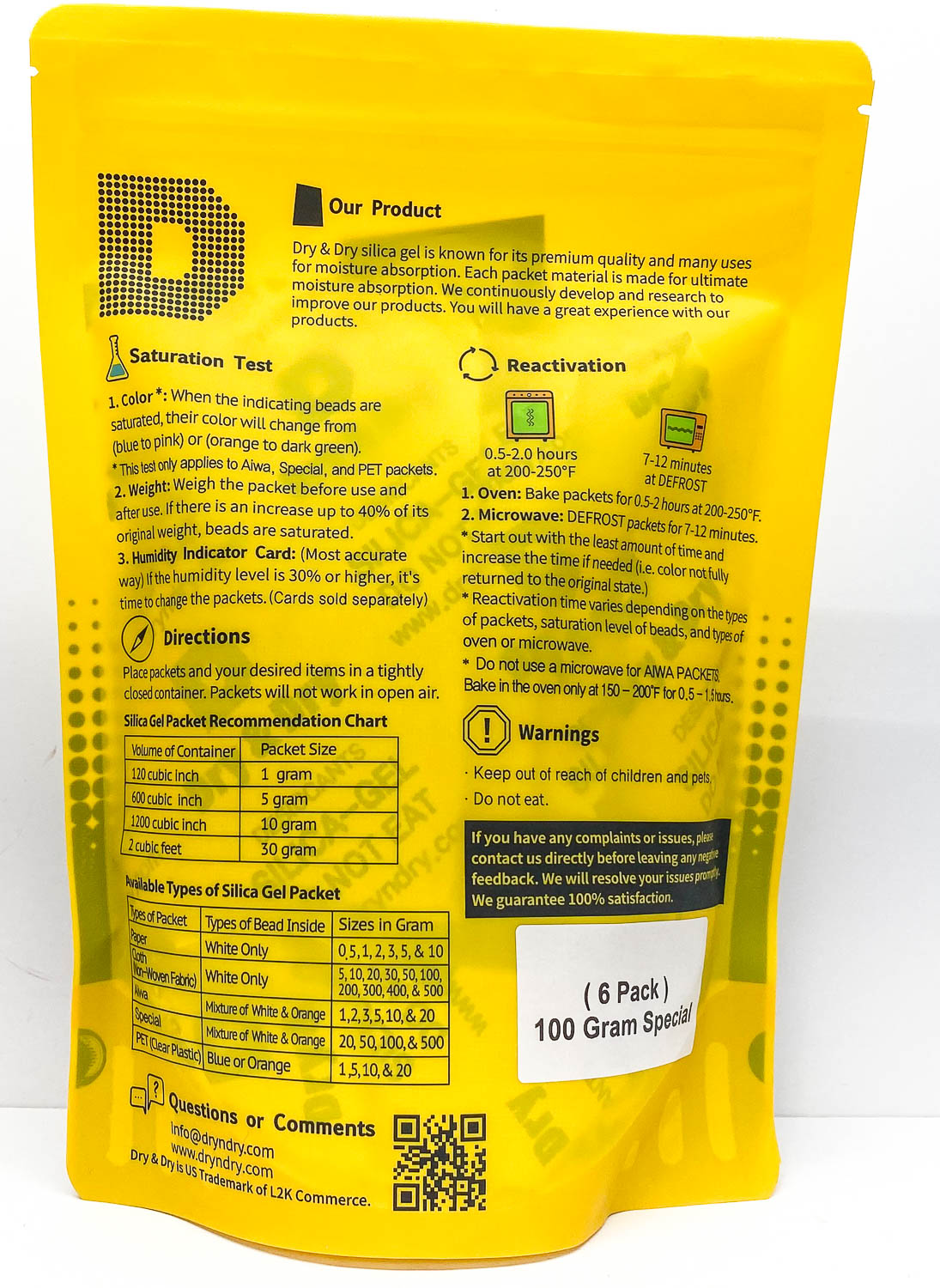 Silica Gel Dry & Dry - 30 Pacchetti Da 5g Ciascuno, Assorbente Umidità Per Alimenti, Farmaci, Elettronica - Foto 10