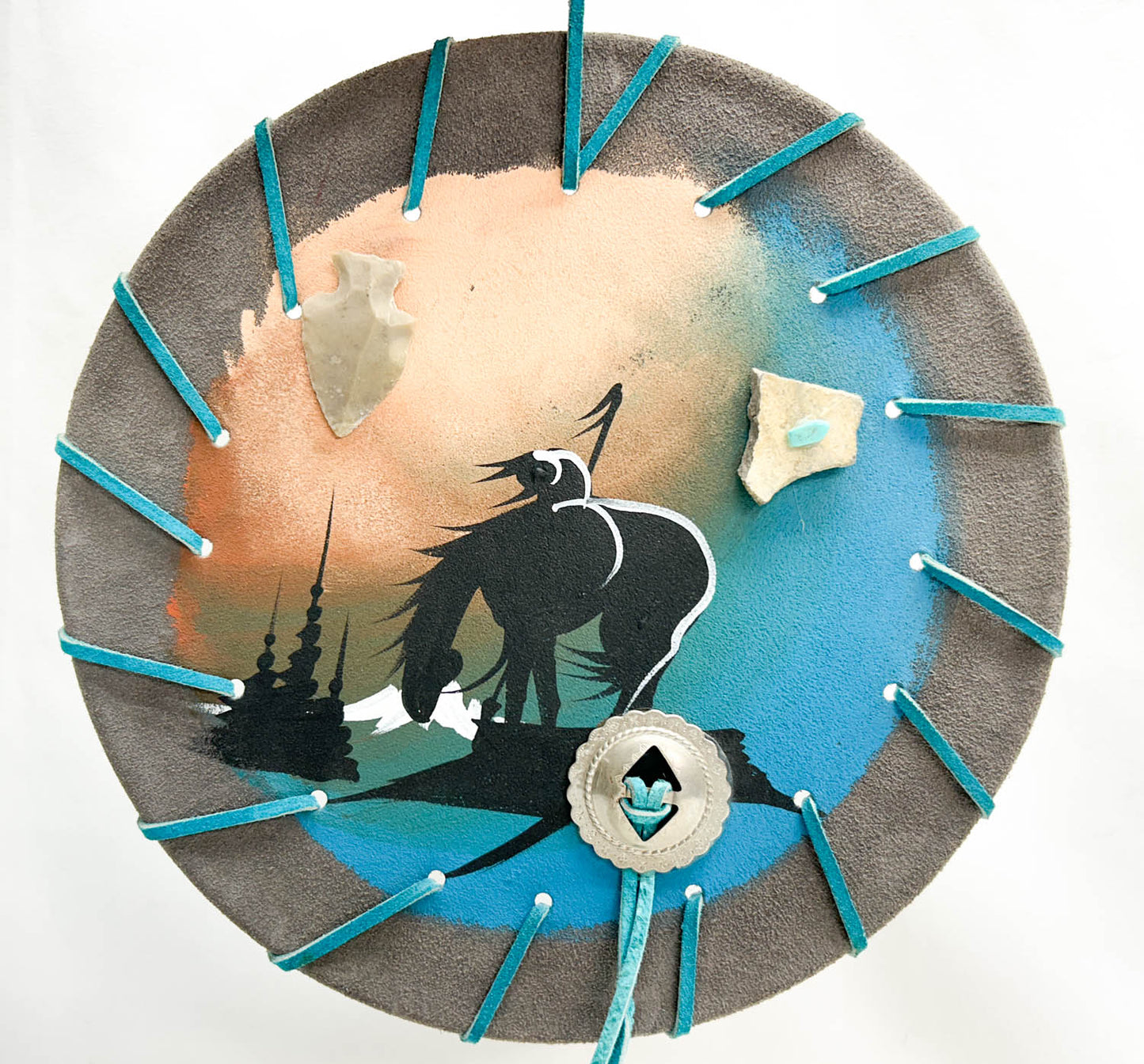 CHRISTMAS AUCTION: OOAK Dreamcatcher Shield w/ Ancient Pottery Shard & Arrowhead