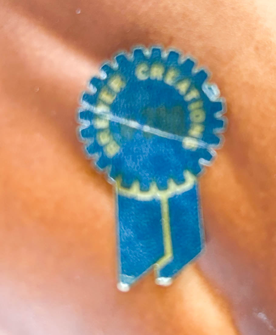 CHRISTMAS AUCTION: Jumping Horse, Bay - Diagonal Socks, Blue Ribbon Sticker & Chicago Shipping Box