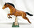 CHRISTMAS AUCTION: Jumping Horse, Bay - Diagonal Socks, Blue Ribbon Sticker & Chicago Shipping Box