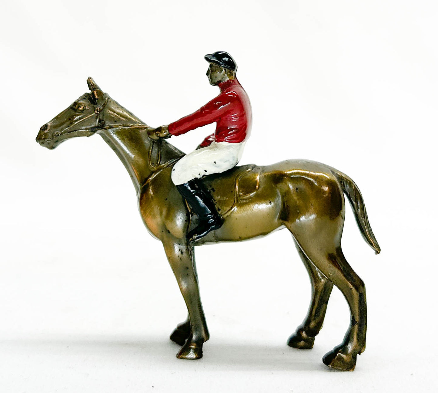 K & O Co. Brass Thoroughbred with Jockey - Early 1900s