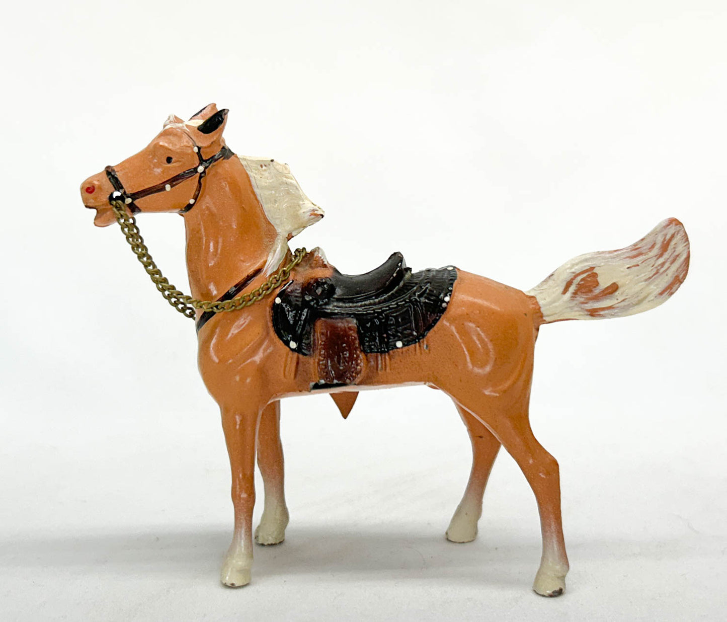 Metal Western Horse, Palomino - Tail Up