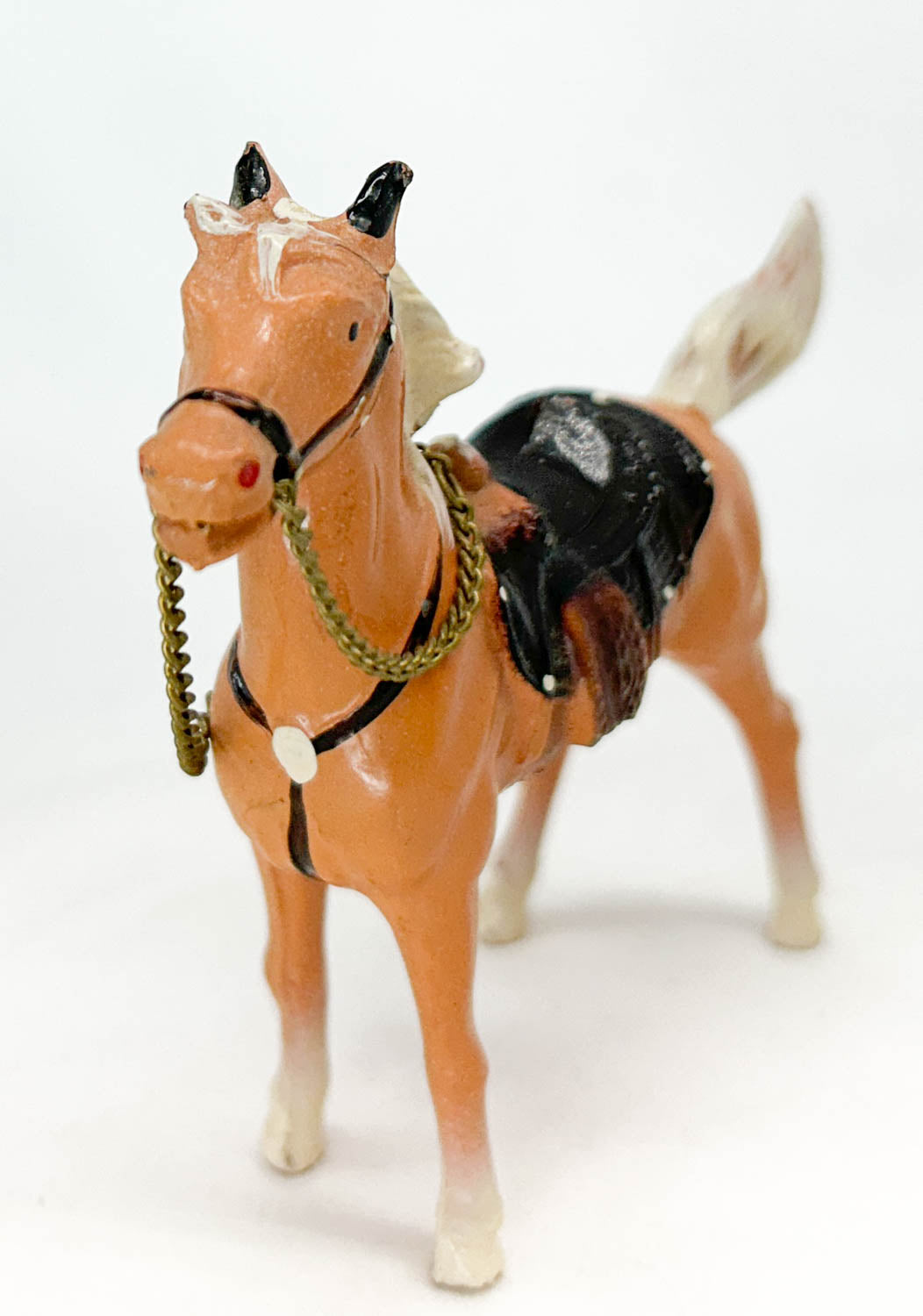 Metal Western Horse, Palomino - Tail Up