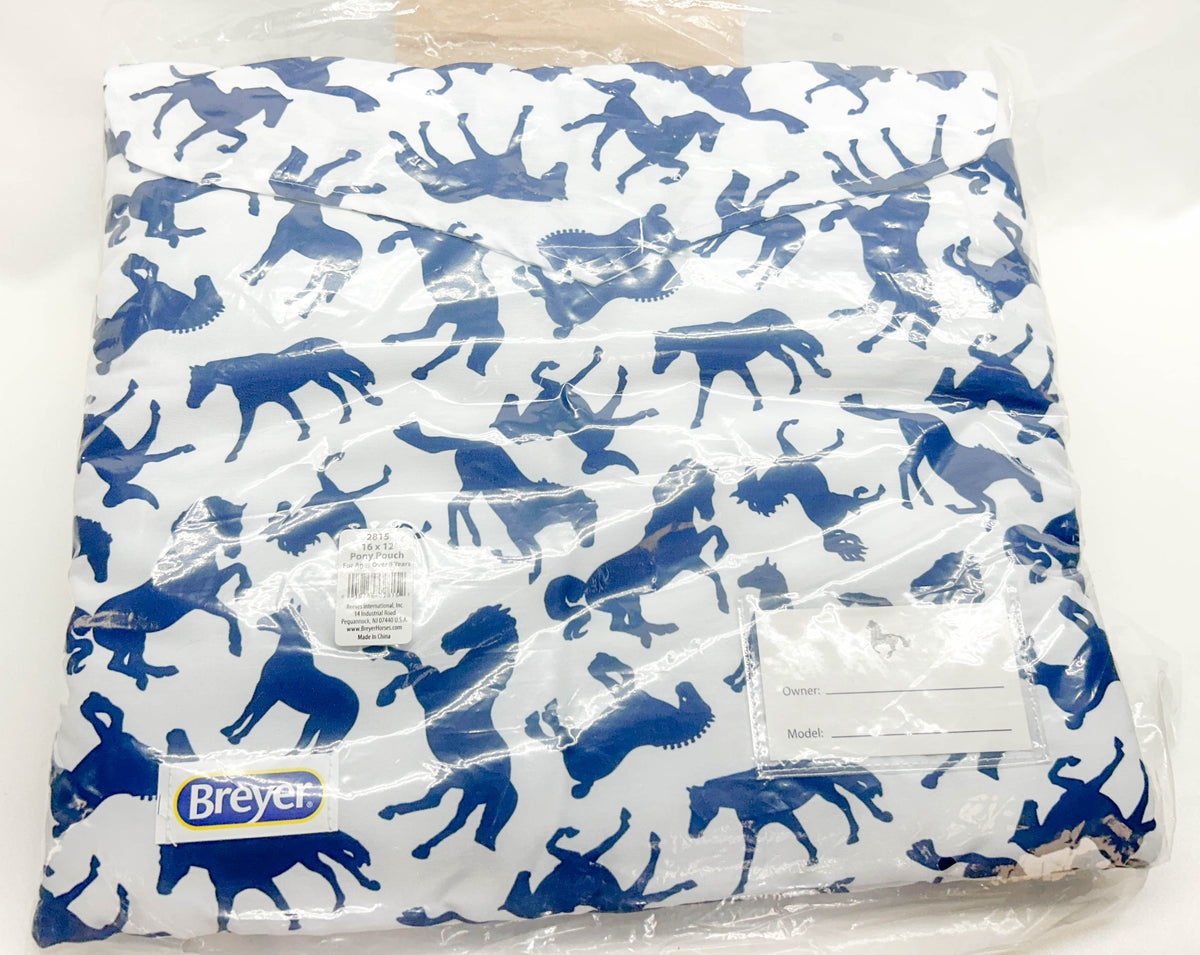 Breyer Pony Pouch, Blue Silhouettes 16" x 12"