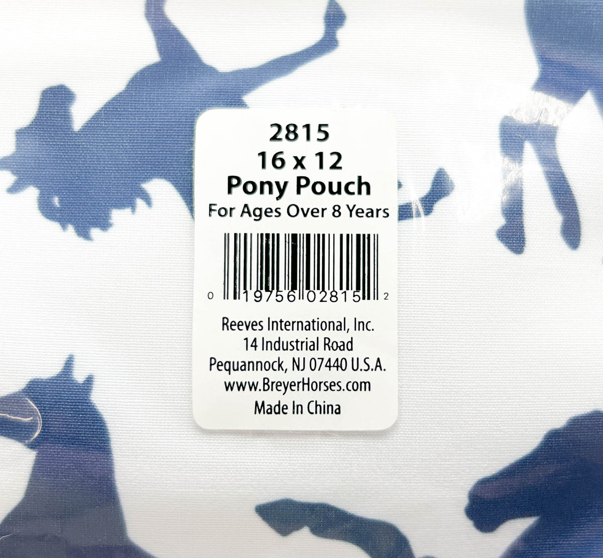 Breyer Pony Pouch, Blue Silhouettes 16" x 12"