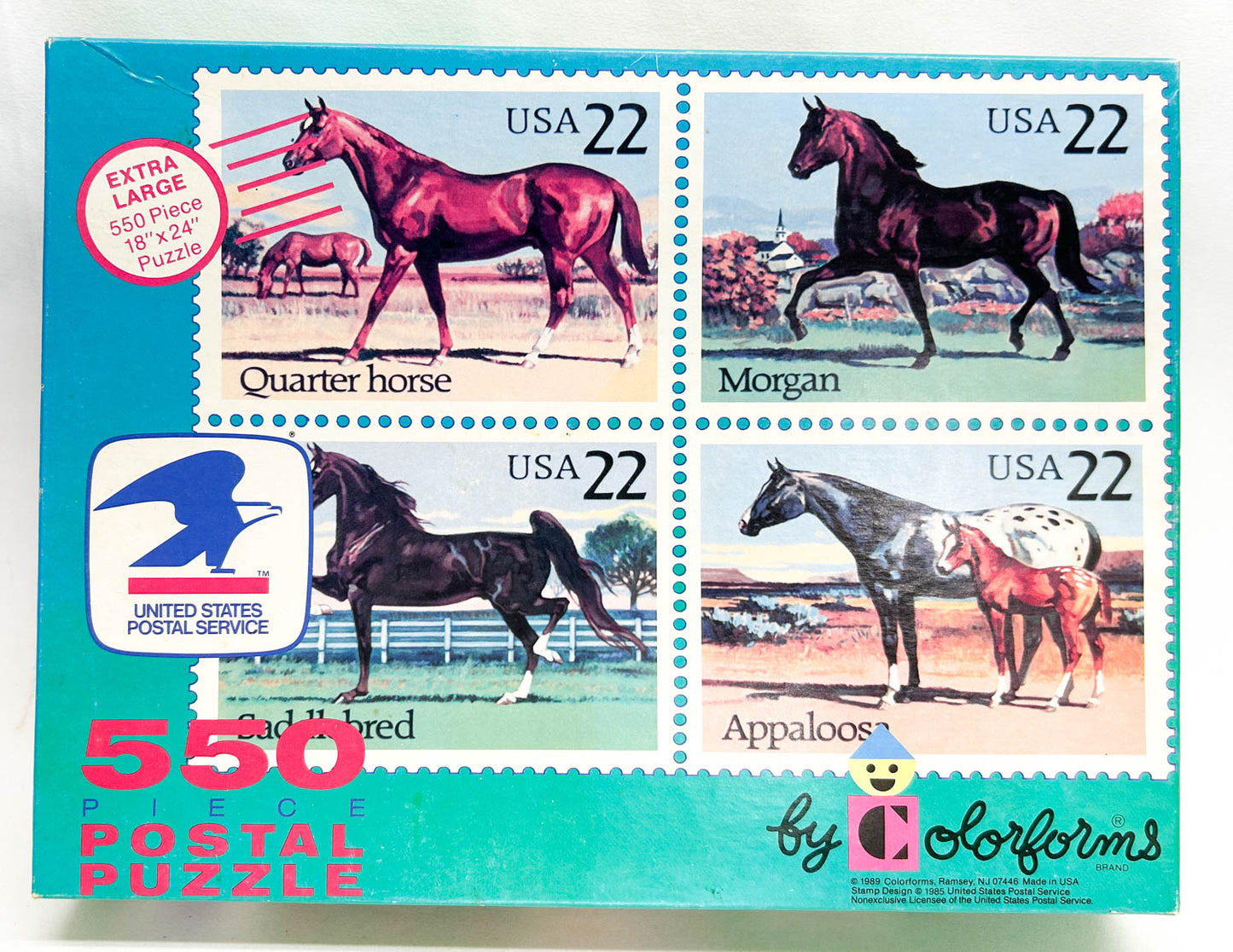 Jigsaw Puzzle ~ US Postal Puzzle- Horse Stamps, 550 Pieces