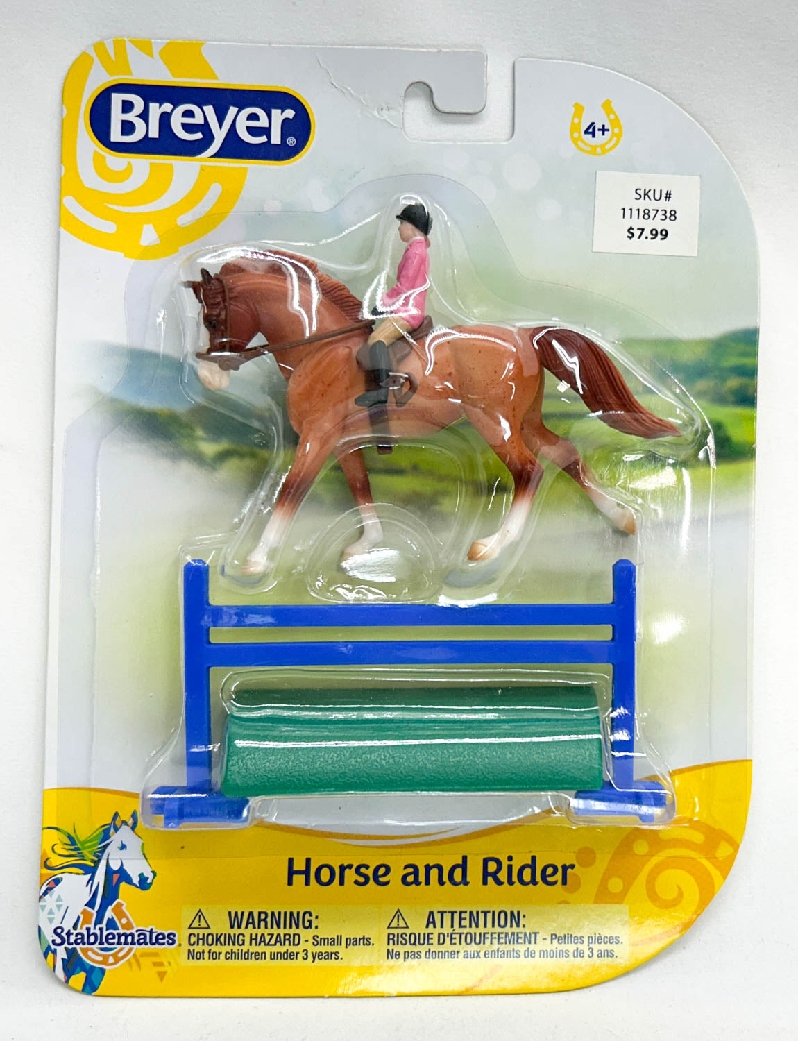 Cantering Warmblood, Red Roan - English Horse and Rider Set