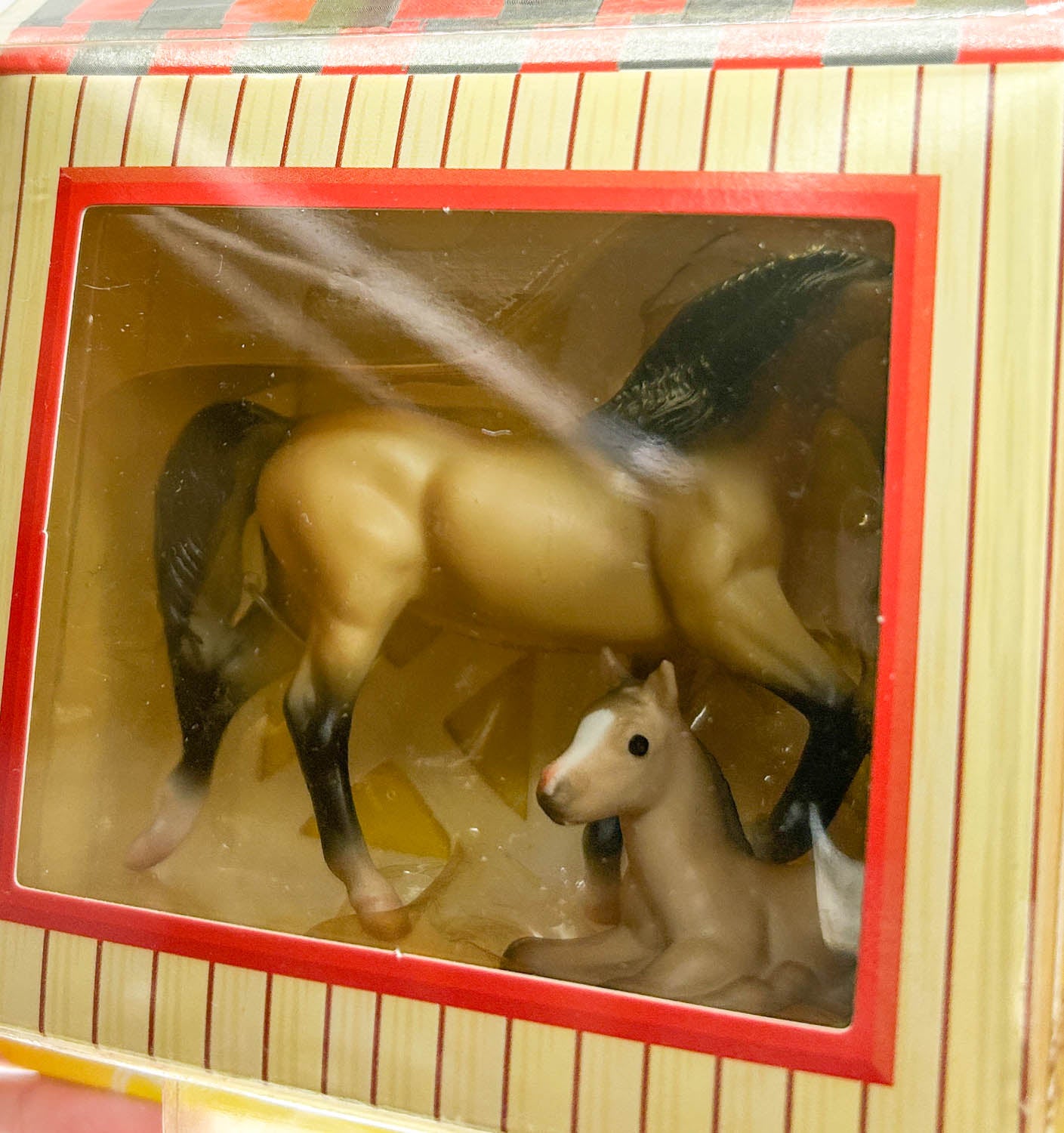 Morgan Stallion and Thoroughbred Lying Foal, Buckskin - "Morgan Mare and Foal" Set