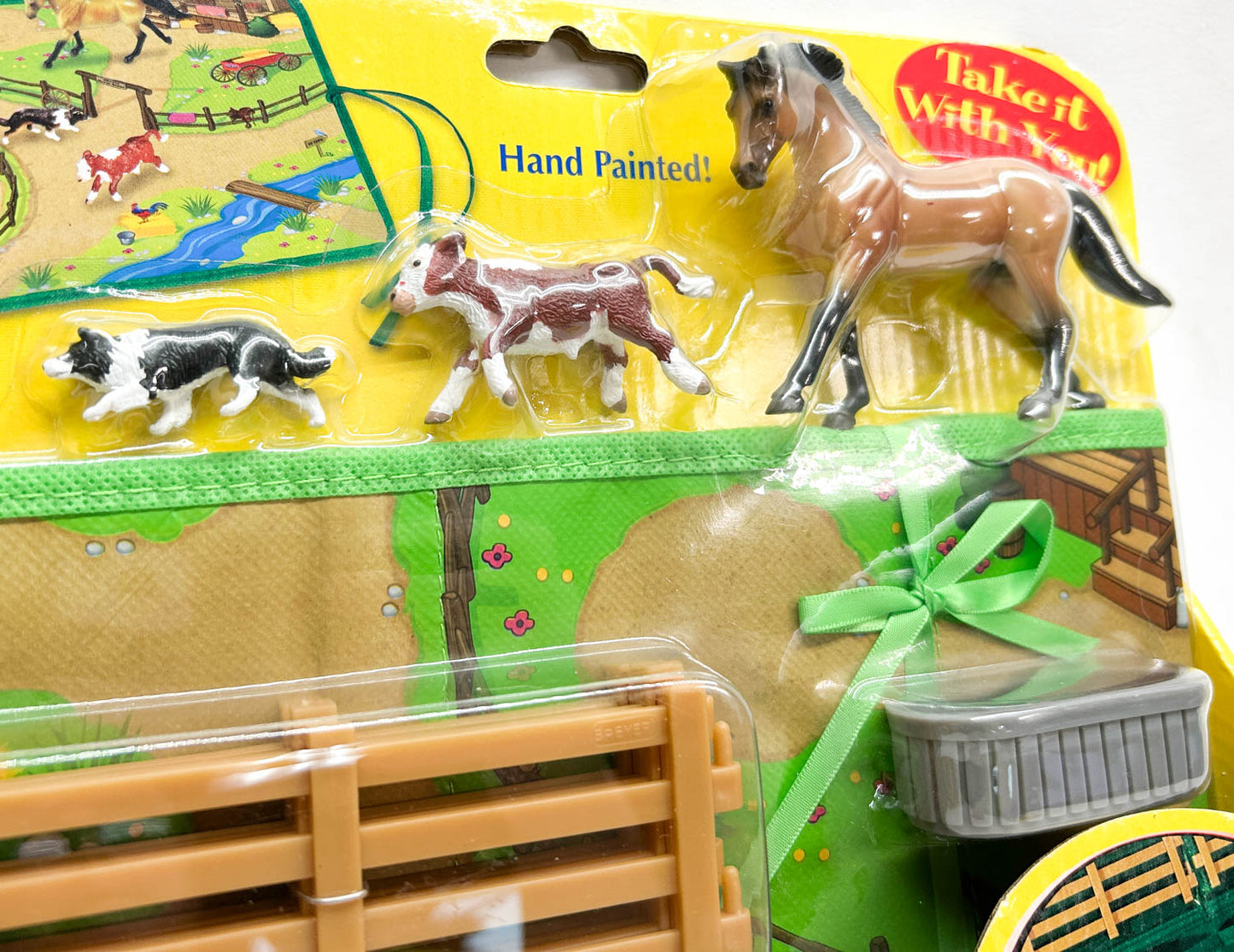 Roll and Go Western Play Set with Cantering Warmblood, Border Collie and Hereford Calf