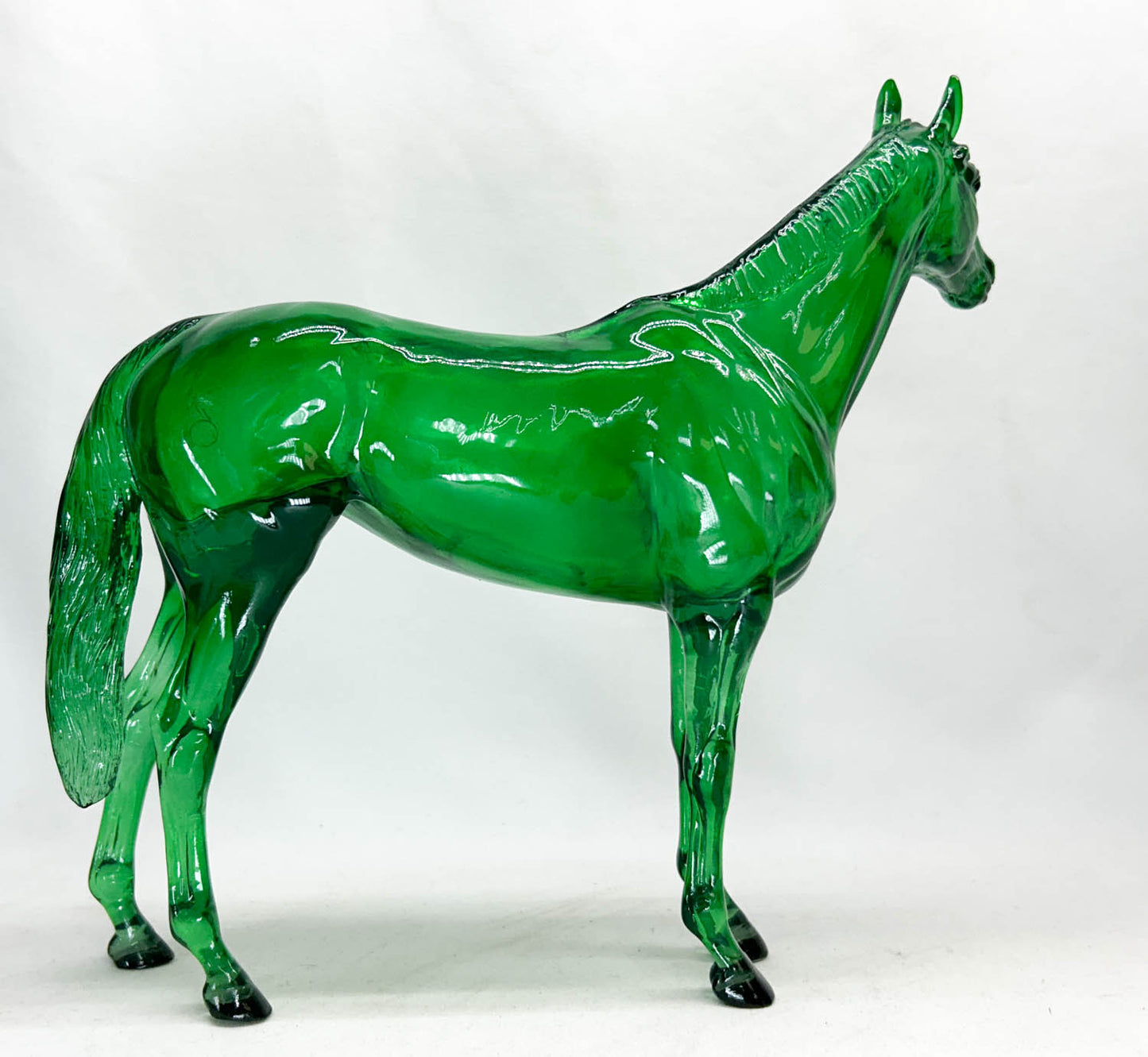 Standing Thoroughbred  ~ Surprise, Girls Run The World, Emerald Green Clearware Decorator (Copy)