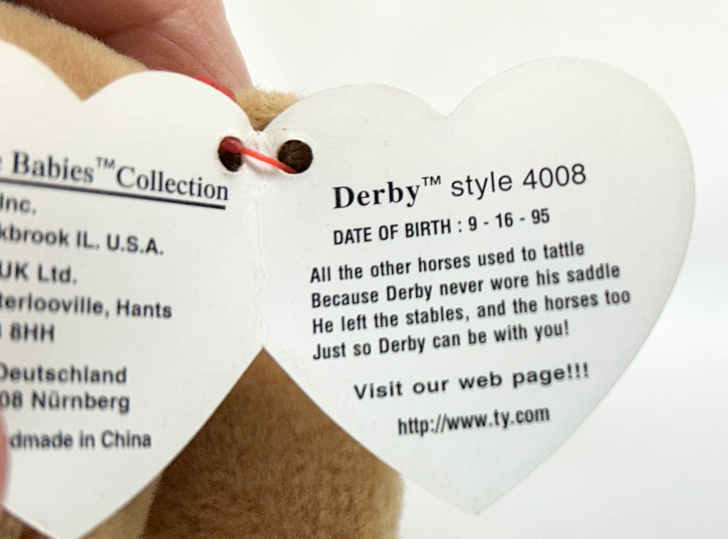 Ty Beanie Babies ~ Derby from Eleda's herd