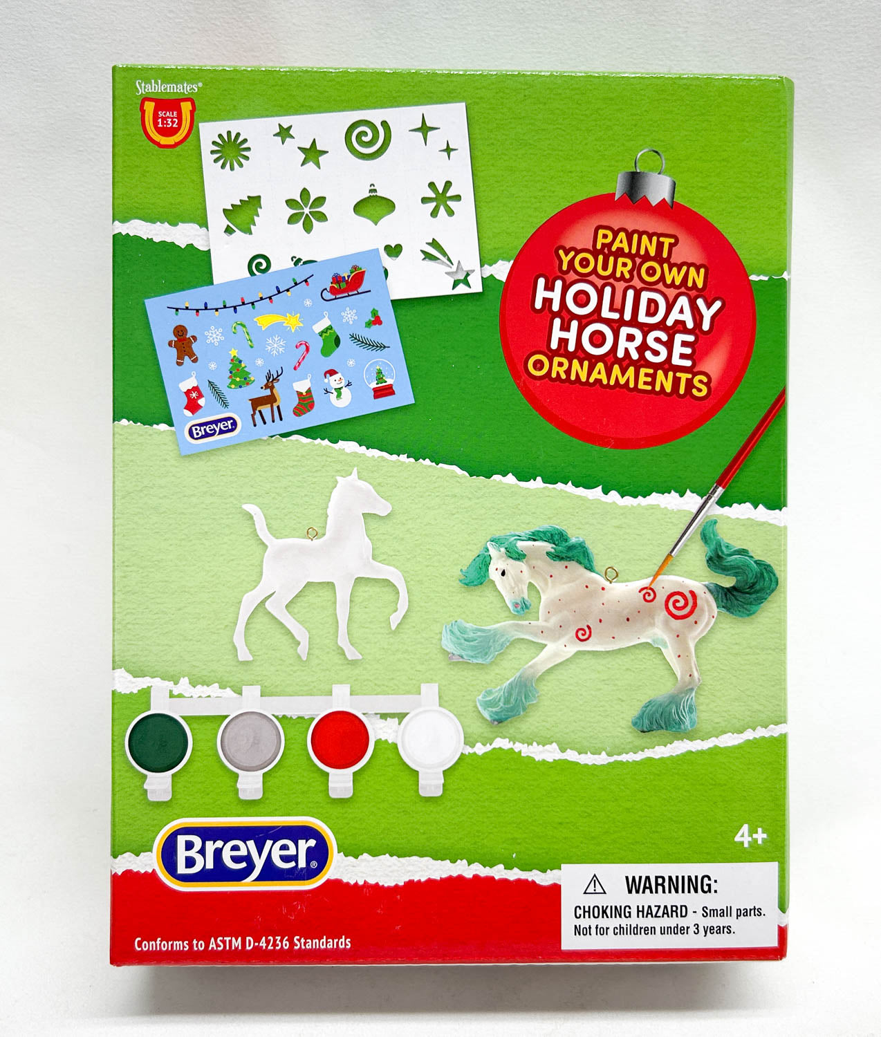 2025 Holiday Paint Your Horse Ornaments Craft Kit ~ Gypsy Vanner Stallion and Trotting Foal