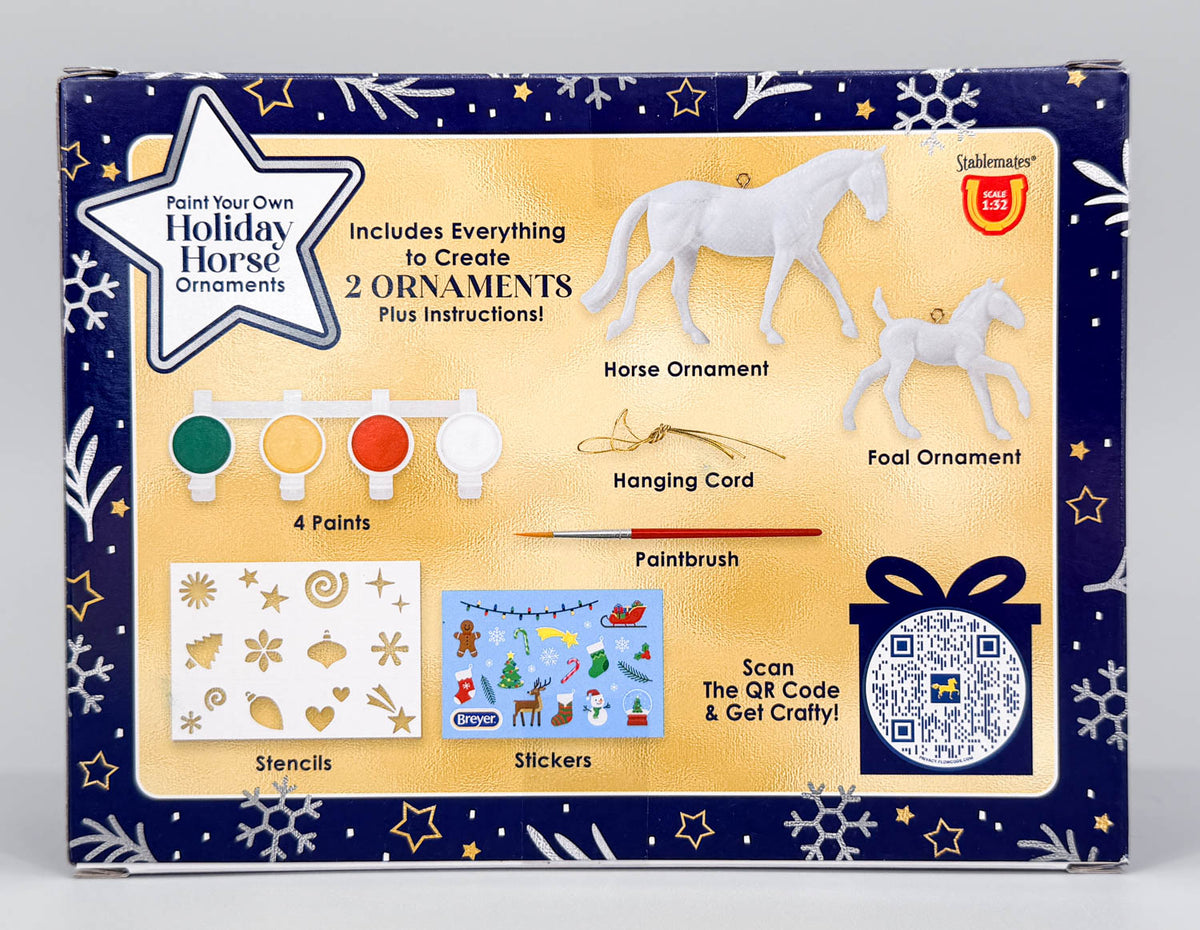 2026 Holiday Paint Your Horse Ornaments Craft Kit ~ Irish Draft and Draft Foal