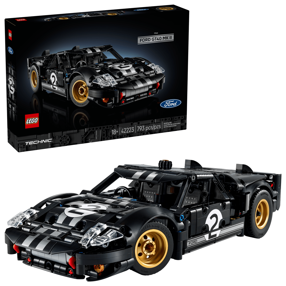 LEGO® Technic™ 1966 Ford GT40 MKII Race Car #42223 793 Pieces