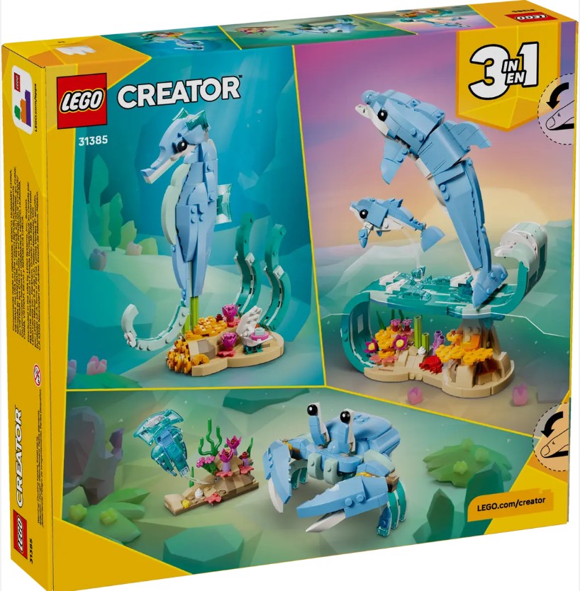 LEGO® Creator 3-In-1 Sea Animals: Beautiful Dolphins #31385 542 Pieces