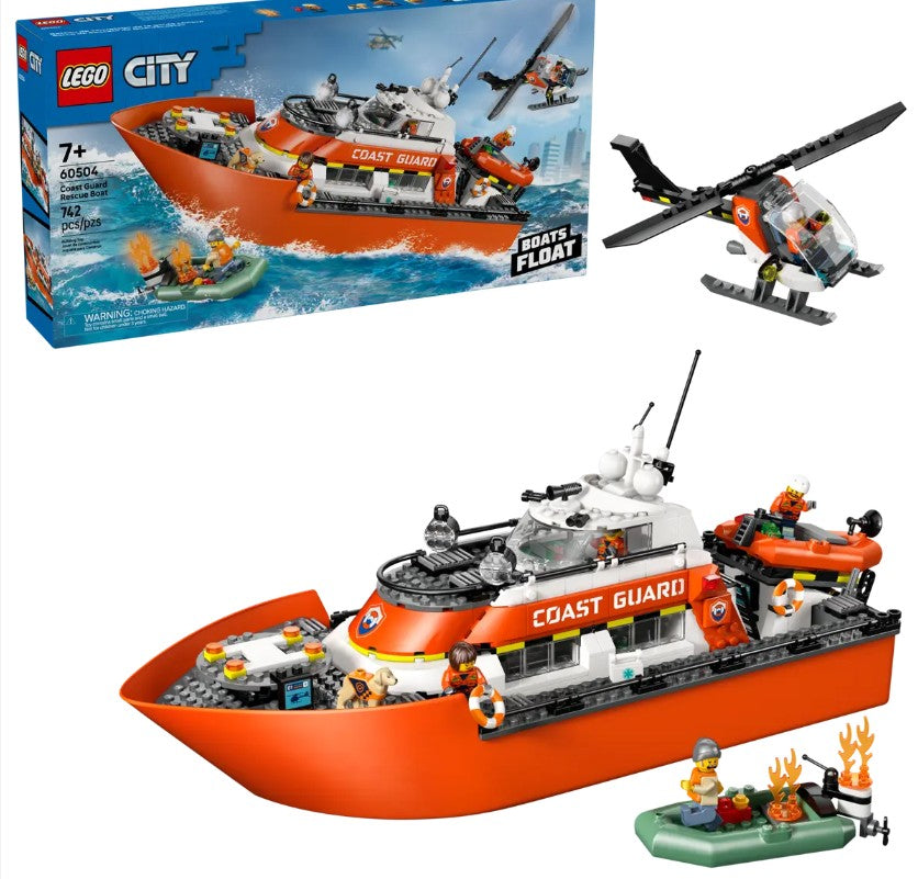 LEGO® Coast Guard Rescue Boat & Helicopter #60504 742 Pieces
