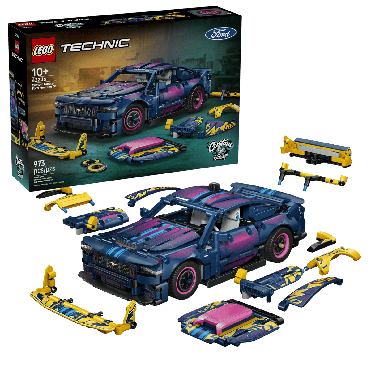 LEGO® Technic™ Custom Garage Ford Mustang GT Car #42236 973 Pieces