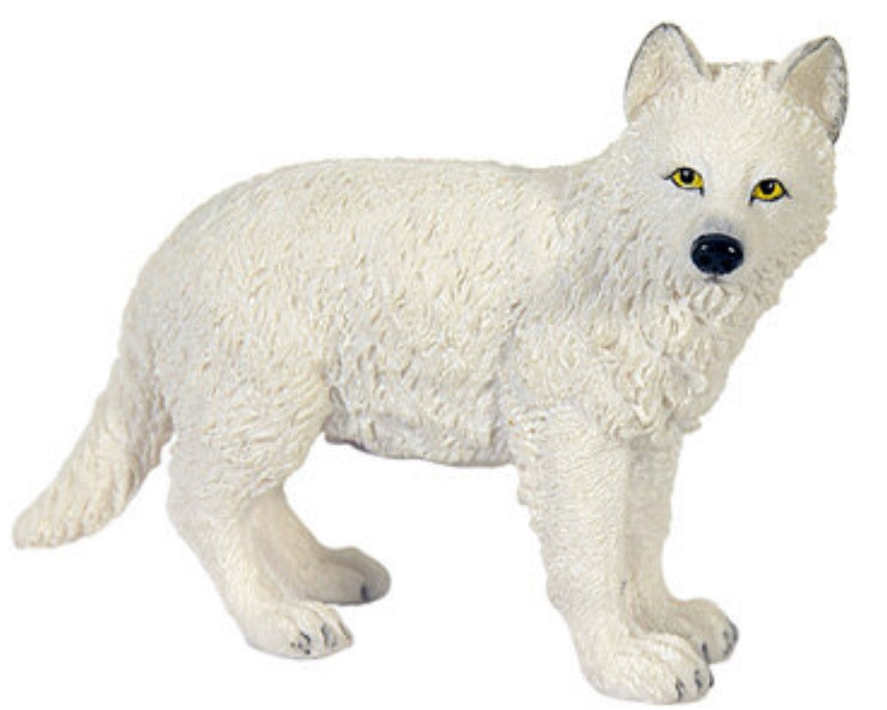 White Wolf Puppy, Standing Resin