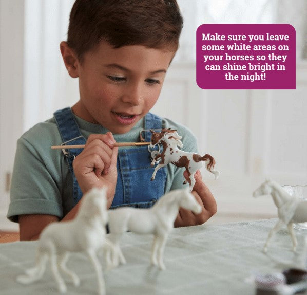 Paint & Play GLOW IN THE DARK 4-Horse Set w/ Paints - ADVANCE SALE