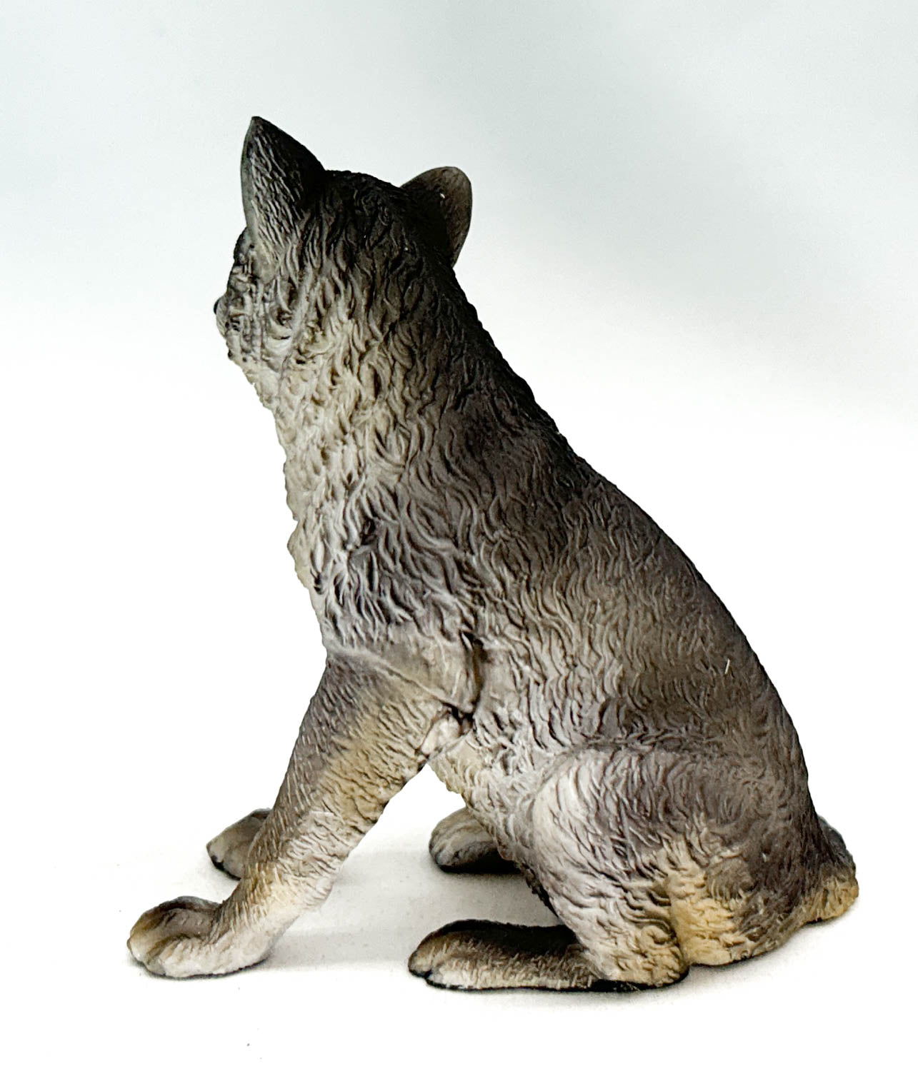 Grey Wolf Puppy, Sitting Resin
