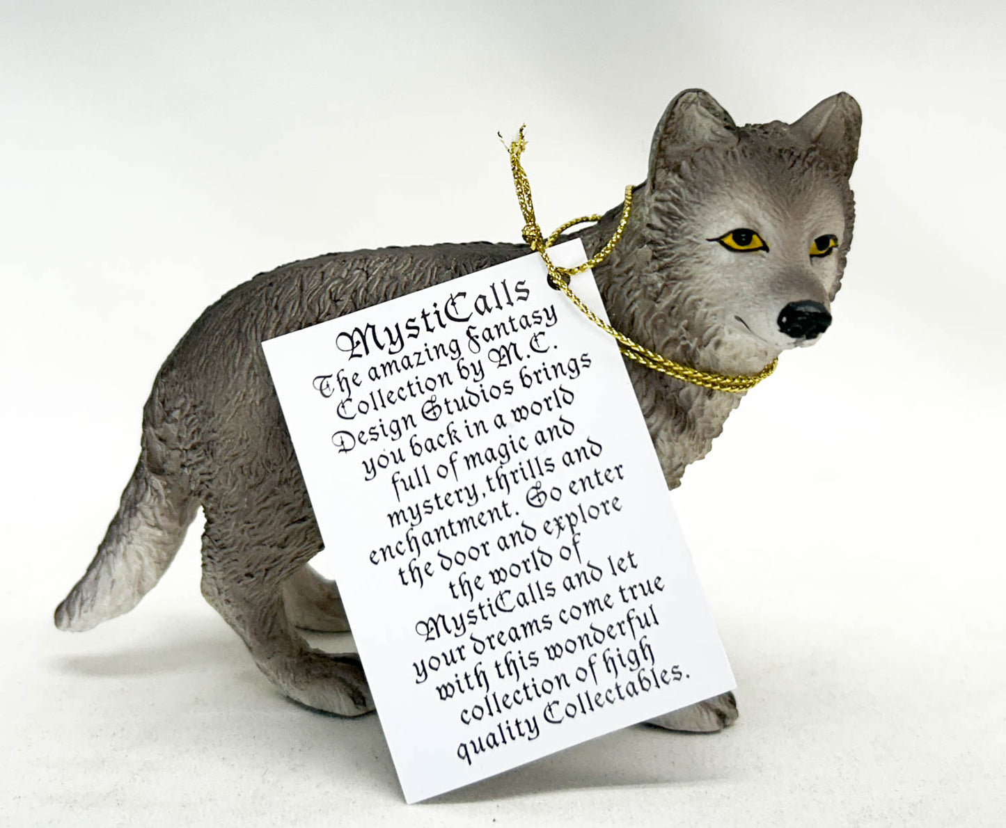 Grey Wolf Puppy, Standing Resin