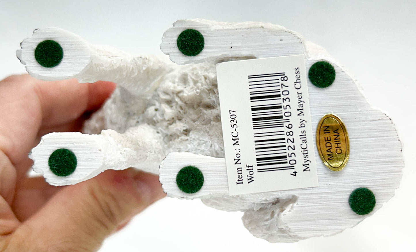 White Wolf Puppy, Sitting Resin