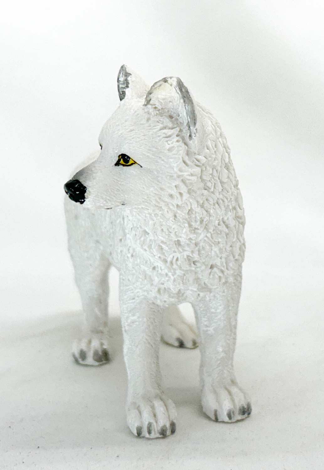 White Wolf Puppy, Standing Resin