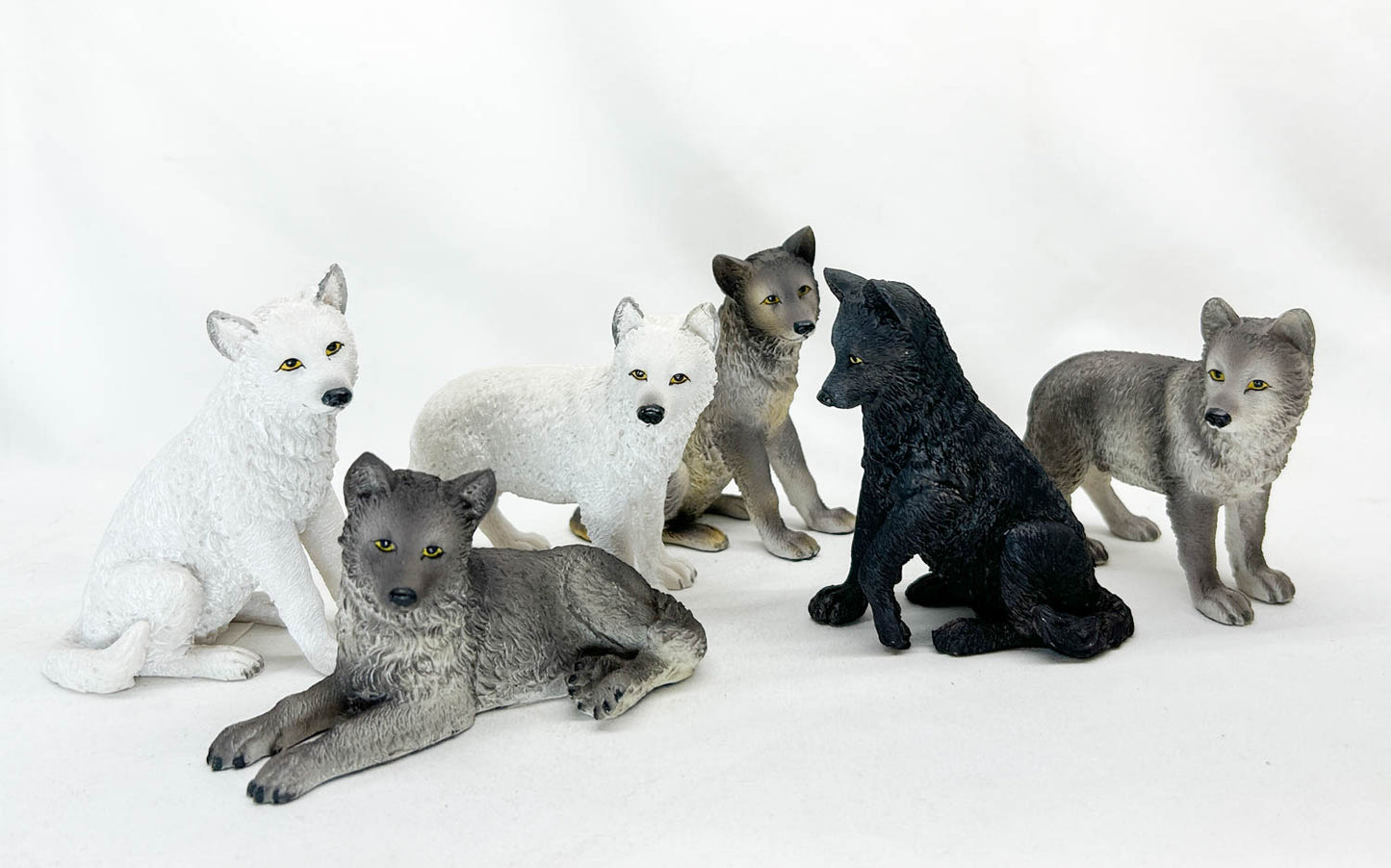 Grey Wolf Puppy, Lying Resin