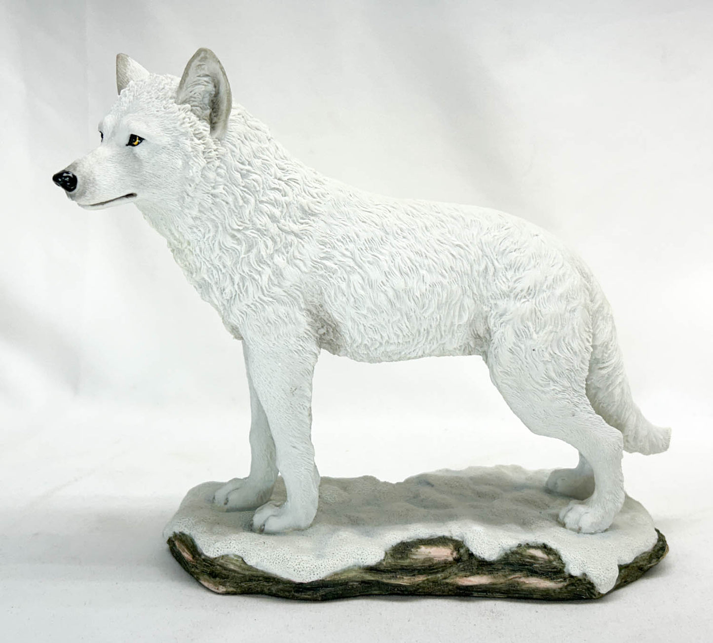 White Wolf Adult, Standing Resin