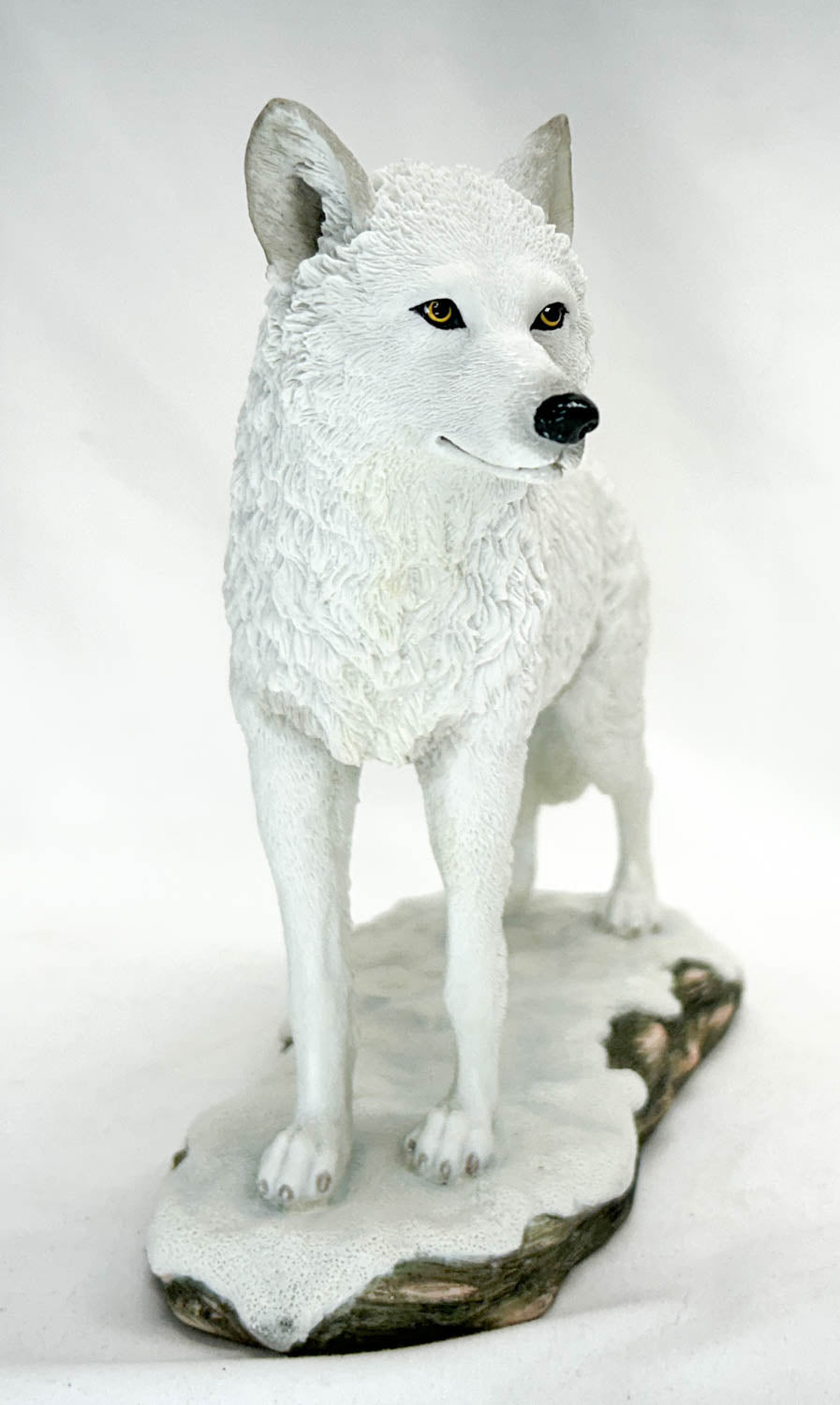 White Wolf Adult, Standing Resin