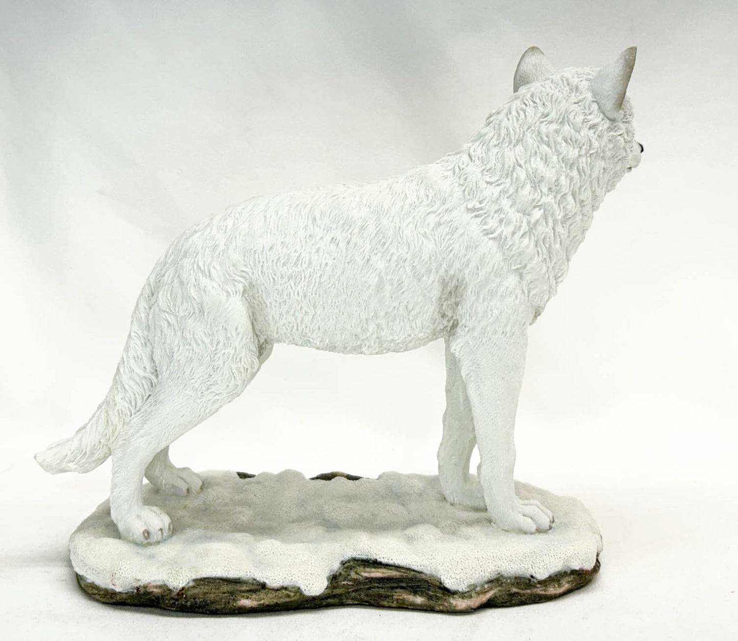 White Wolf Adult, Standing Resin