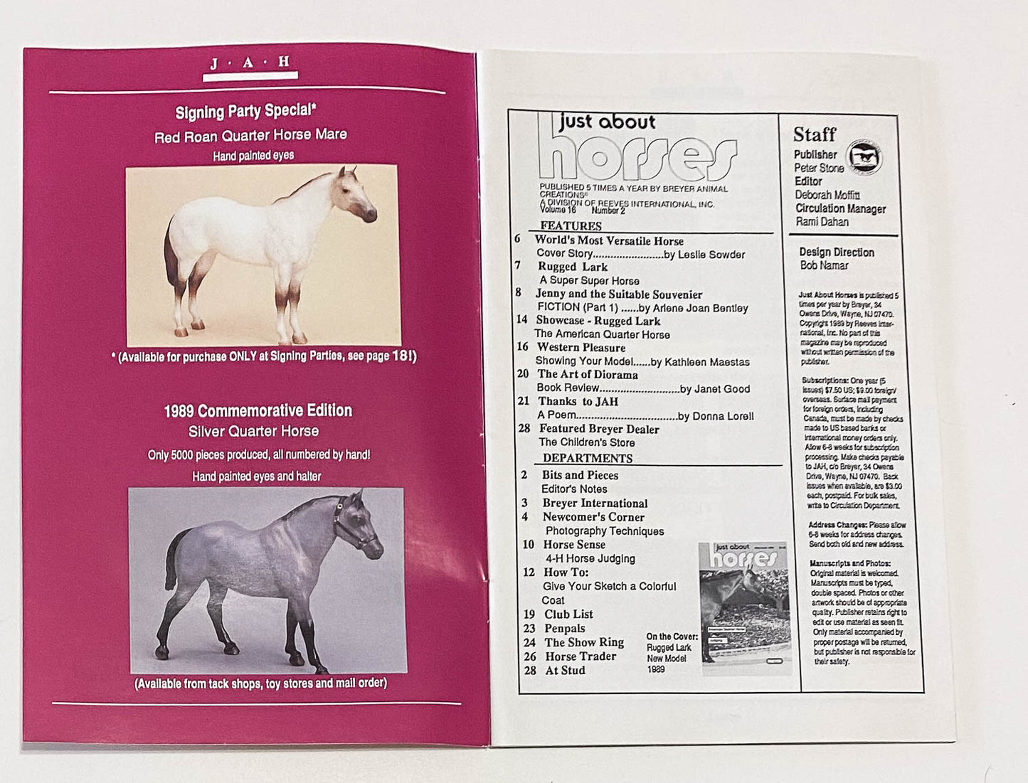 Just About Horses Magazine Vol. 16 No. 2, 1989, May/June