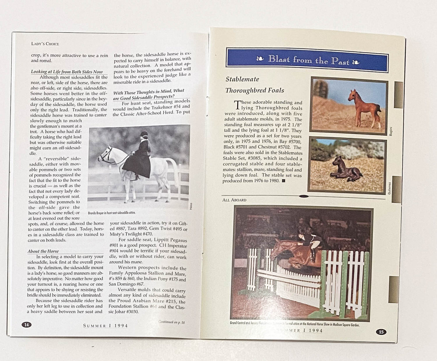 Just About Horses Magazine Vol. 21 No. 2, 1994 Summer 1