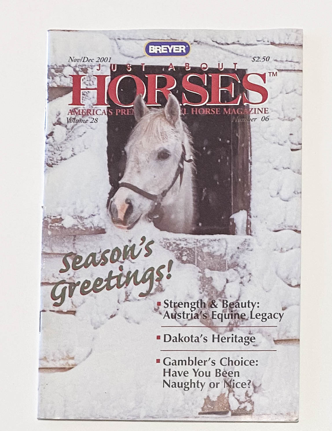 Just About Horses Magazine Vol. 28, No. 6, 2001 Nov/Dec