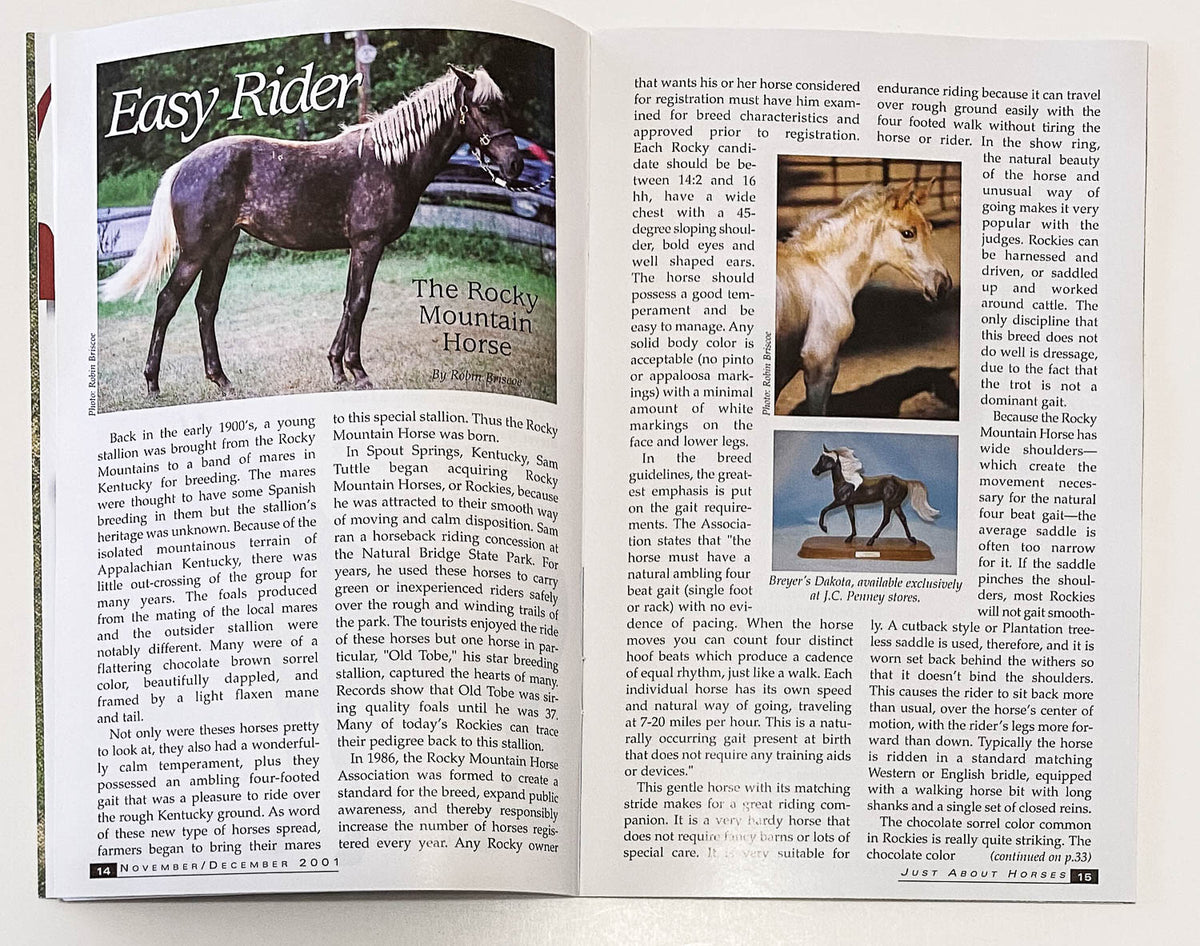 Just About Horses Magazine Vol. 28, No. 6, 2001 Nov/Dec