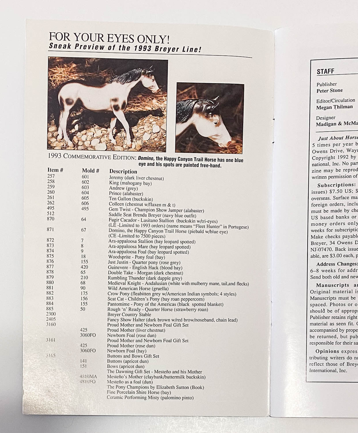 Just About Horses Magazine Vol. 19 No. 5, 1992 Winter