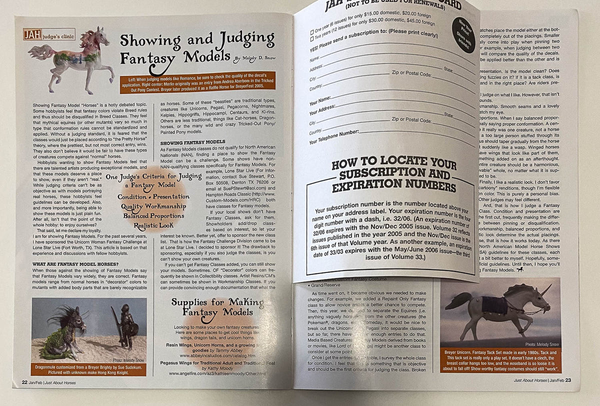 Just About Horses Magazine Vol. 33, No. 1, 2006 Jan/Feb