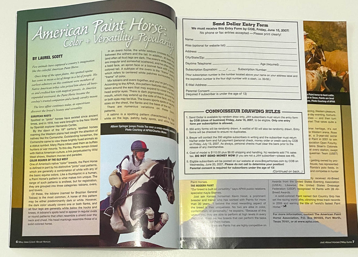 Just About Horses Magazine Vol. 34, No. 3, 2007 May/June