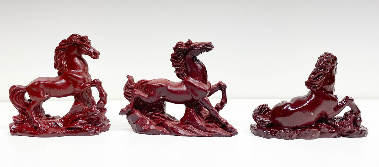 Set of Five Oriental Feng Shui Horses