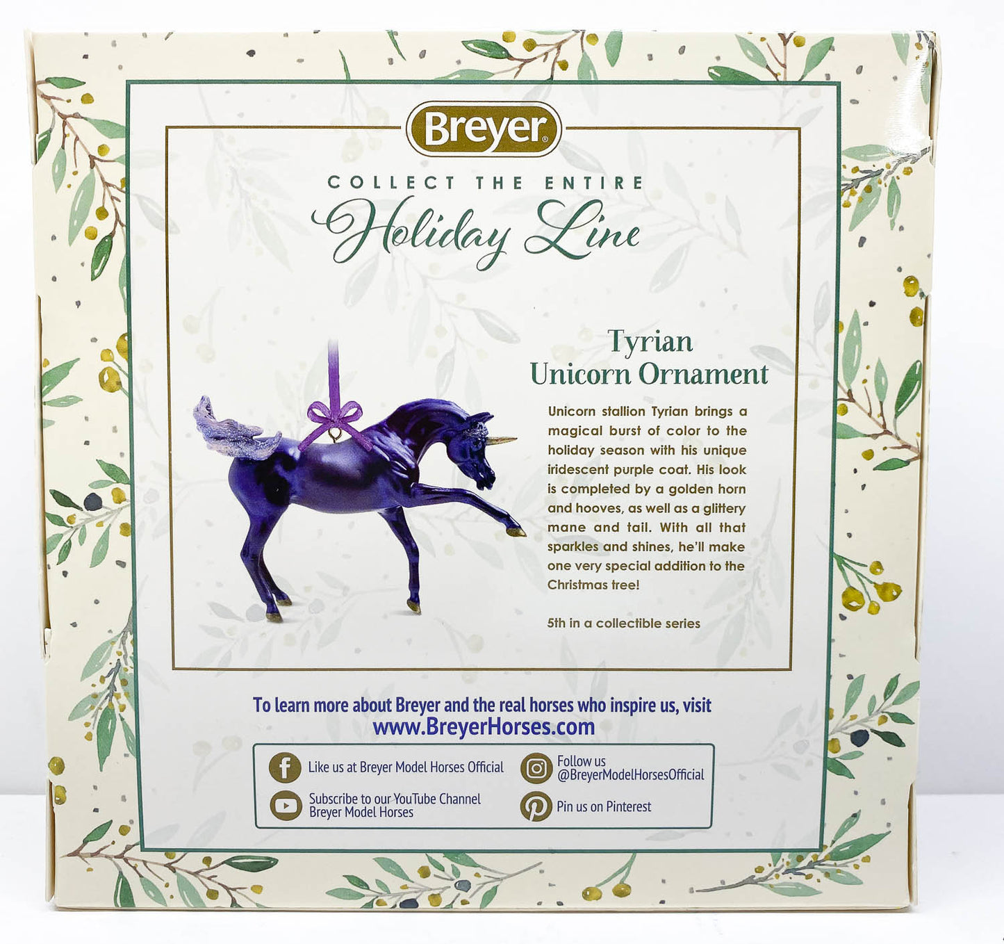 2022 Holiday Unicorn Ornament ~ Tyrian