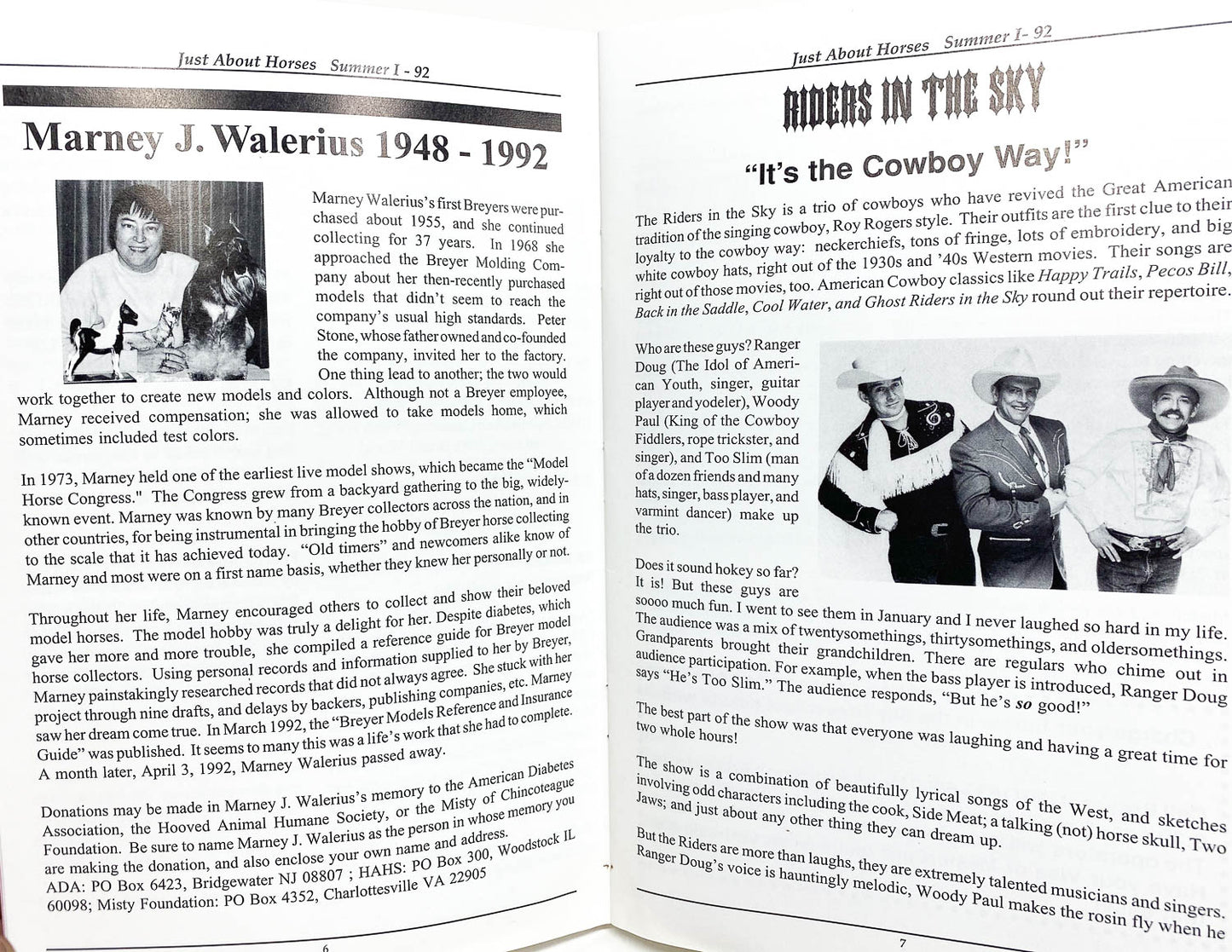 Just About Horses Magazine Vol. 19 No. 2, 1992 Summer 1