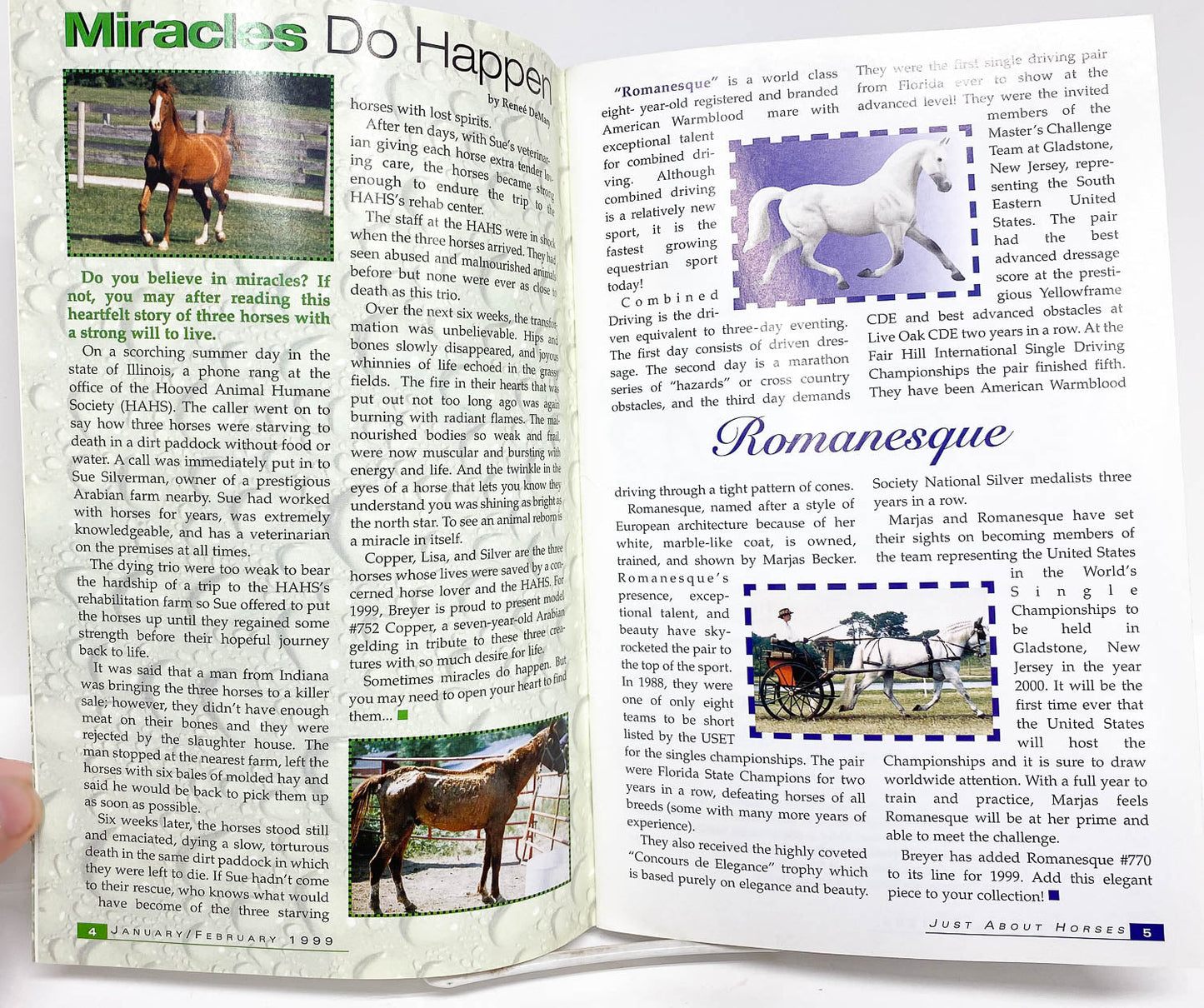 Just About Horses Magazine Vol. 26, No. 1, 1999 Jan/Feb