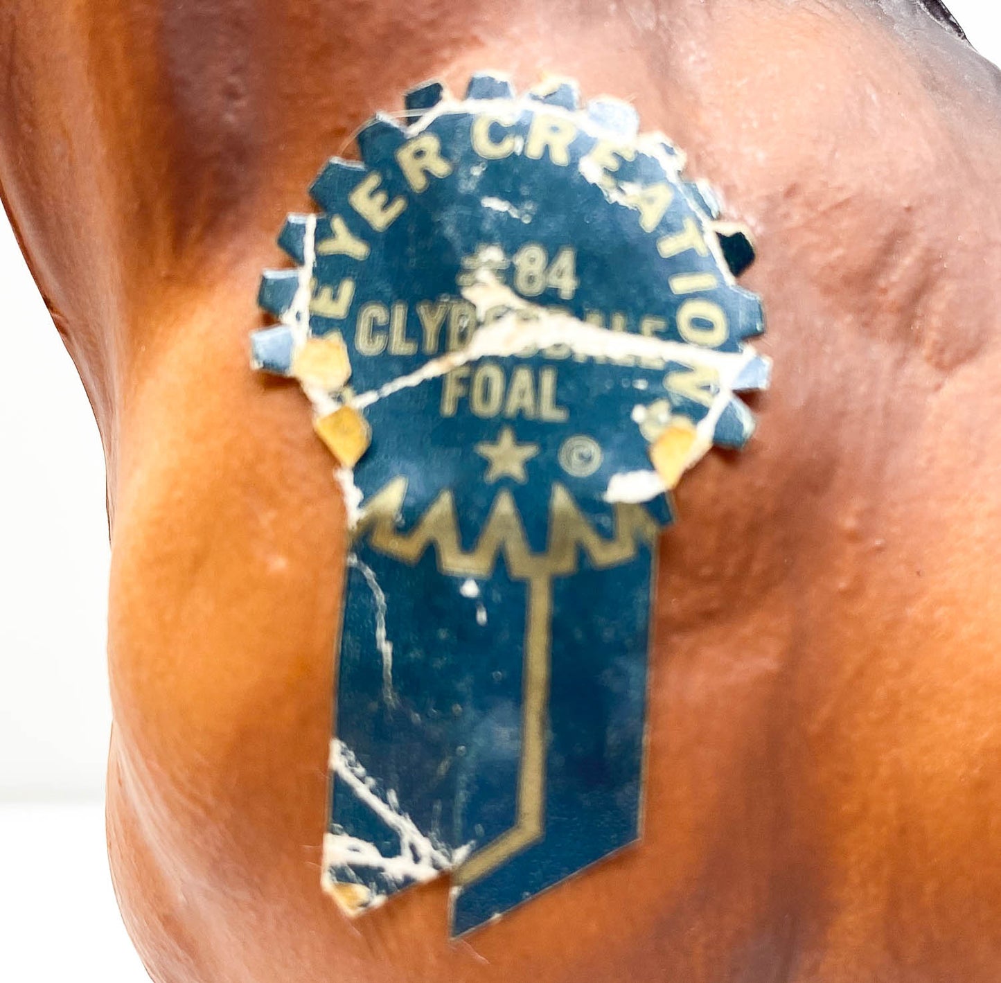 Clydesdale Foal, Chestnut w/ BLUE RIBBON Sticker