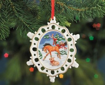 2009 Porcelain Ornament ~ Winter in the Woods
