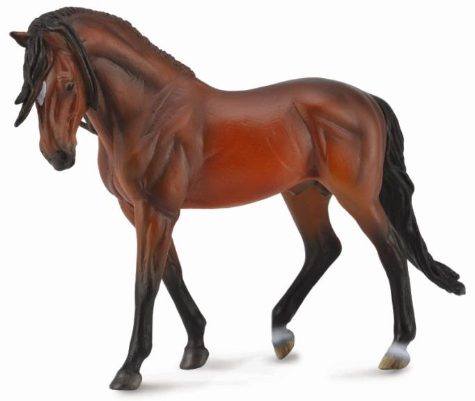 Andalusian Stallion, Bright Bay (1:12 Scale) - triple-mountain
