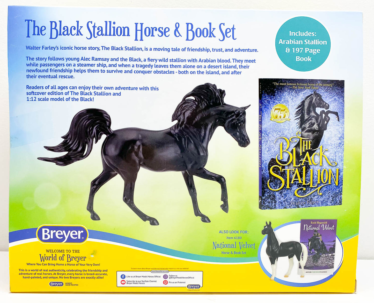 Galloping Arabian ~ The Black Stallion Horse & Book Set