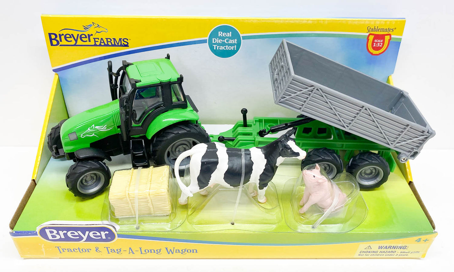 Breyer Farms Tractor and Dump Wagon w/ Animals