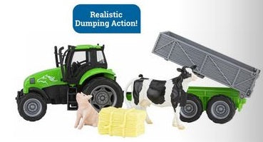 Breyer Farms Tractor and Dump Wagon w/ Animals