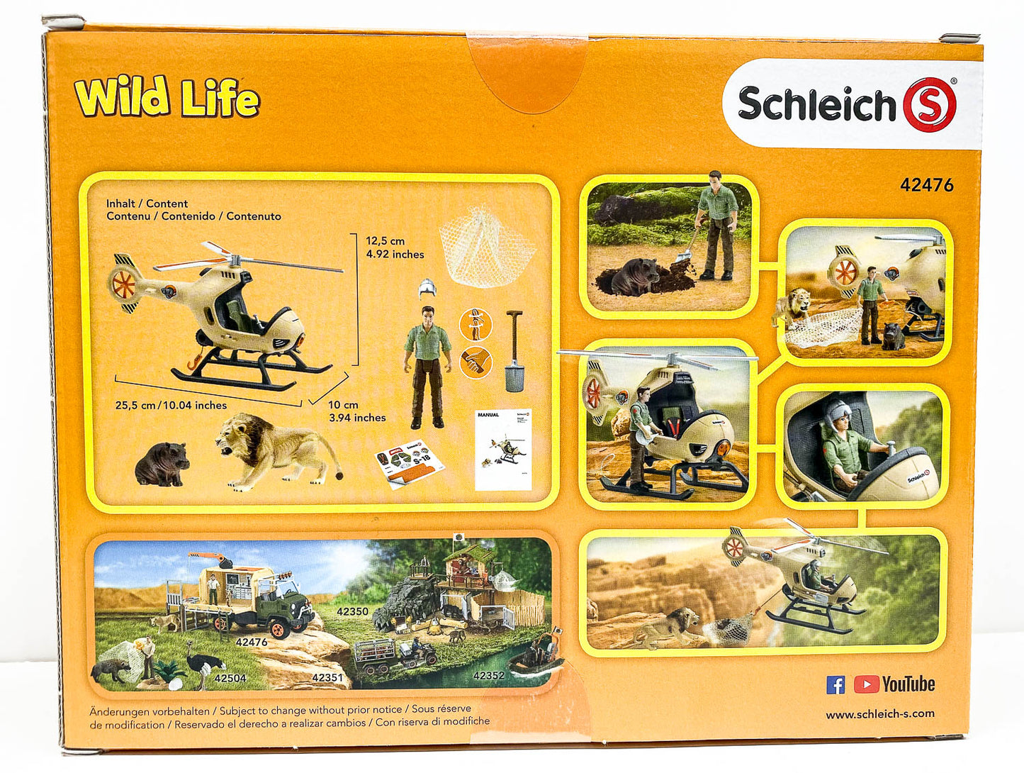 Animal Rescue Helicopter Set w/ Hippo and Lion